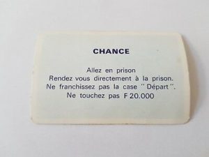 Ancienne carte allez en prison en francs