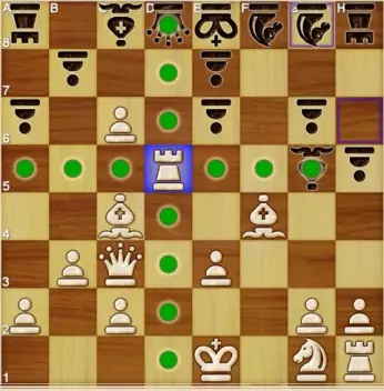 Déplacement de la tour aux échecs